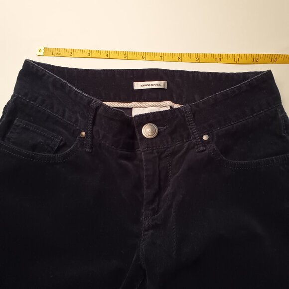 Banana Republic Corduroy Jeans Size 2 Low Rise Slim Leg Black Color - Picture 6 of 9